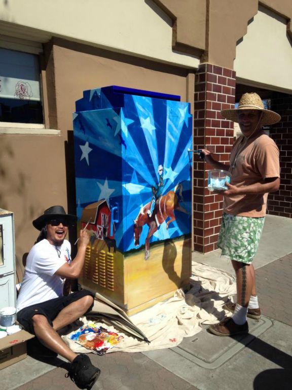 Hollister Utility Box Project,  Designed by Joel Esqueda  Painted by John Elliott  Hollister, CA   2015
