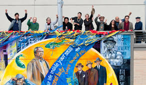 I-Hotel mural unveliing.  San Francisco, CA. assistant for Johanna Poethig